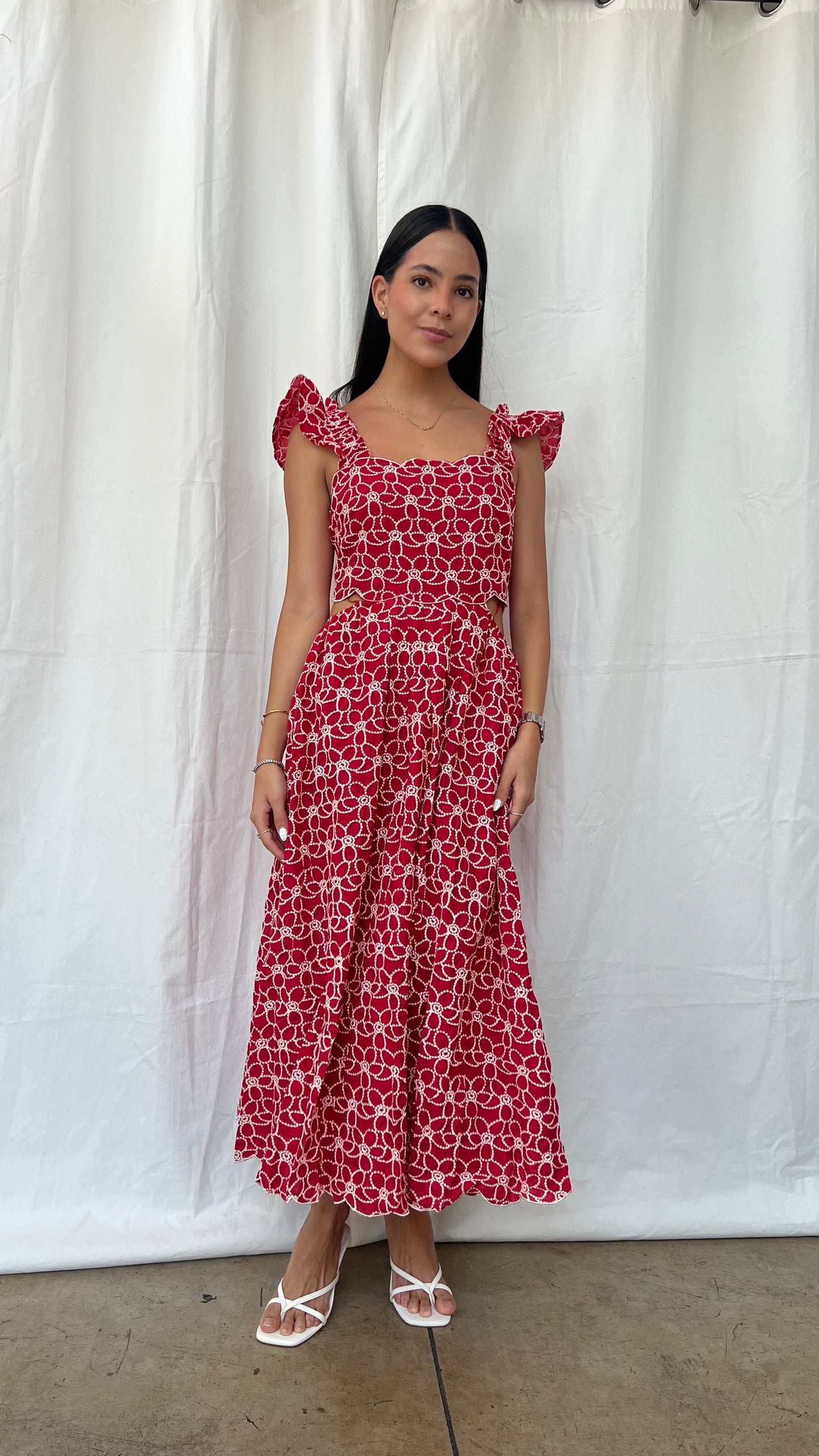 Vestido midi rojo