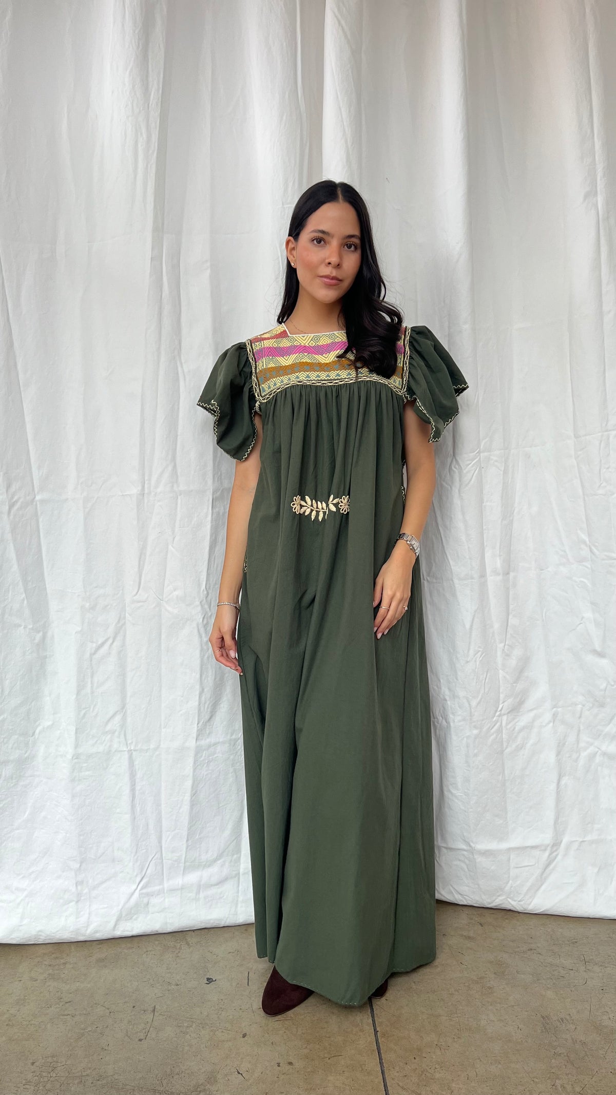 Vestido San Andrés artesanal mexicano
