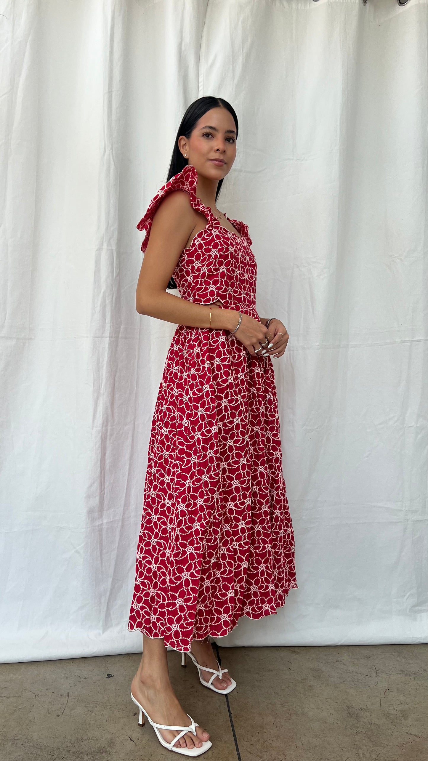 Vestido midi rojo