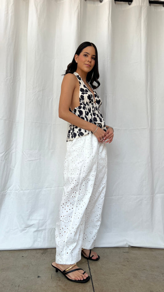 Pantalón encaje blanco