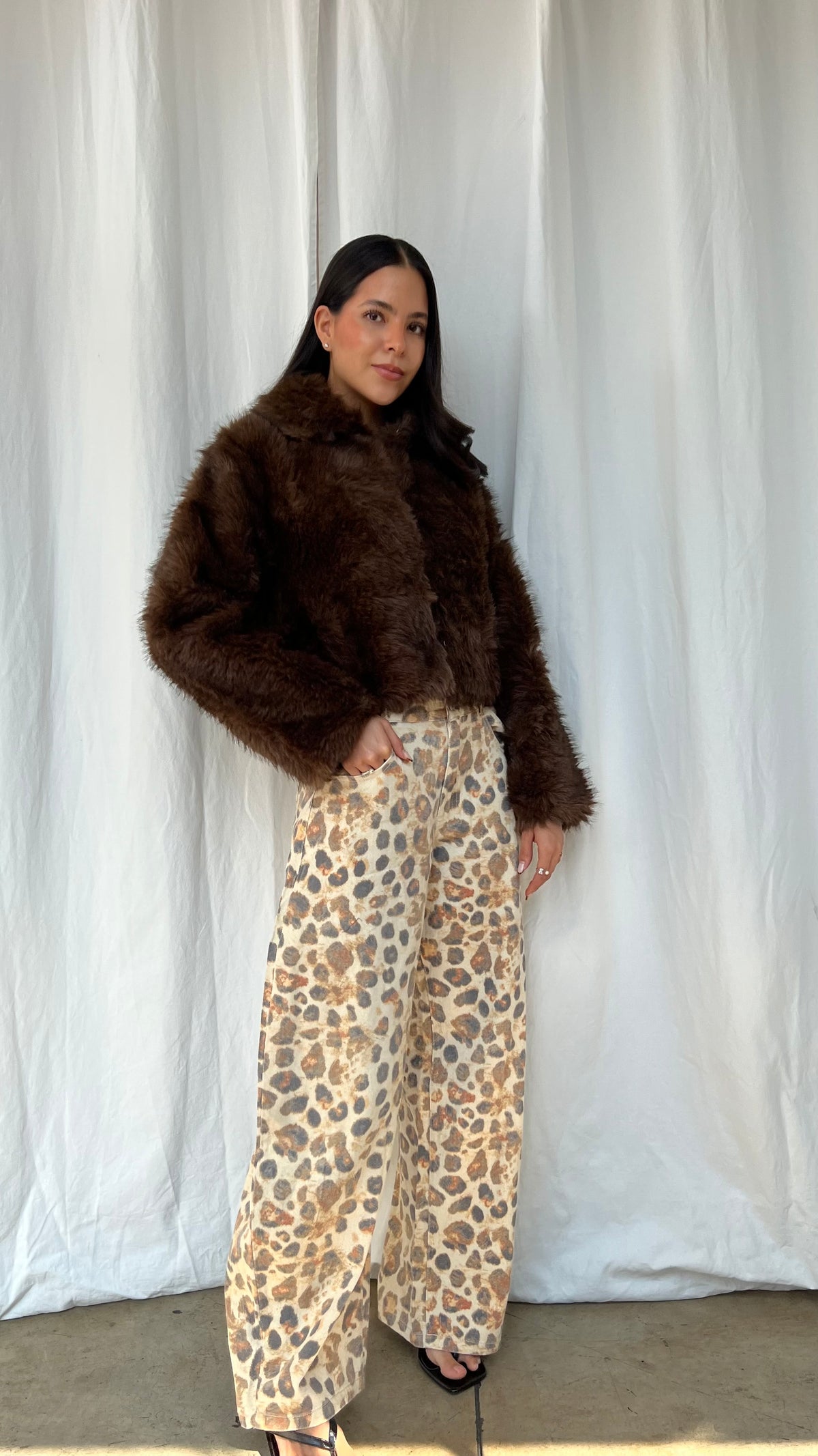 Jeans globo leopardo