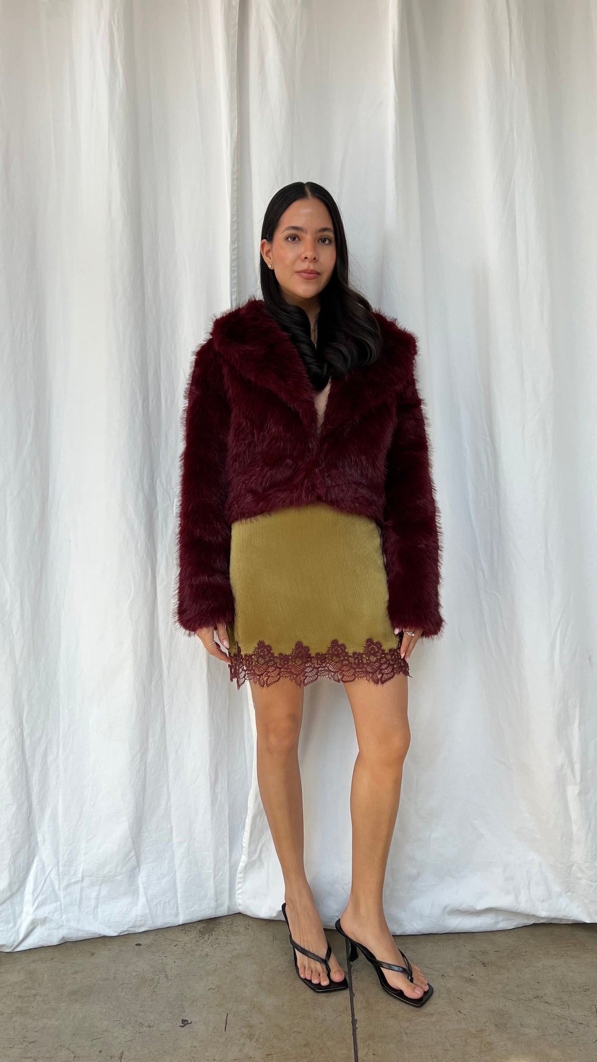 Chaqueta peluche vino