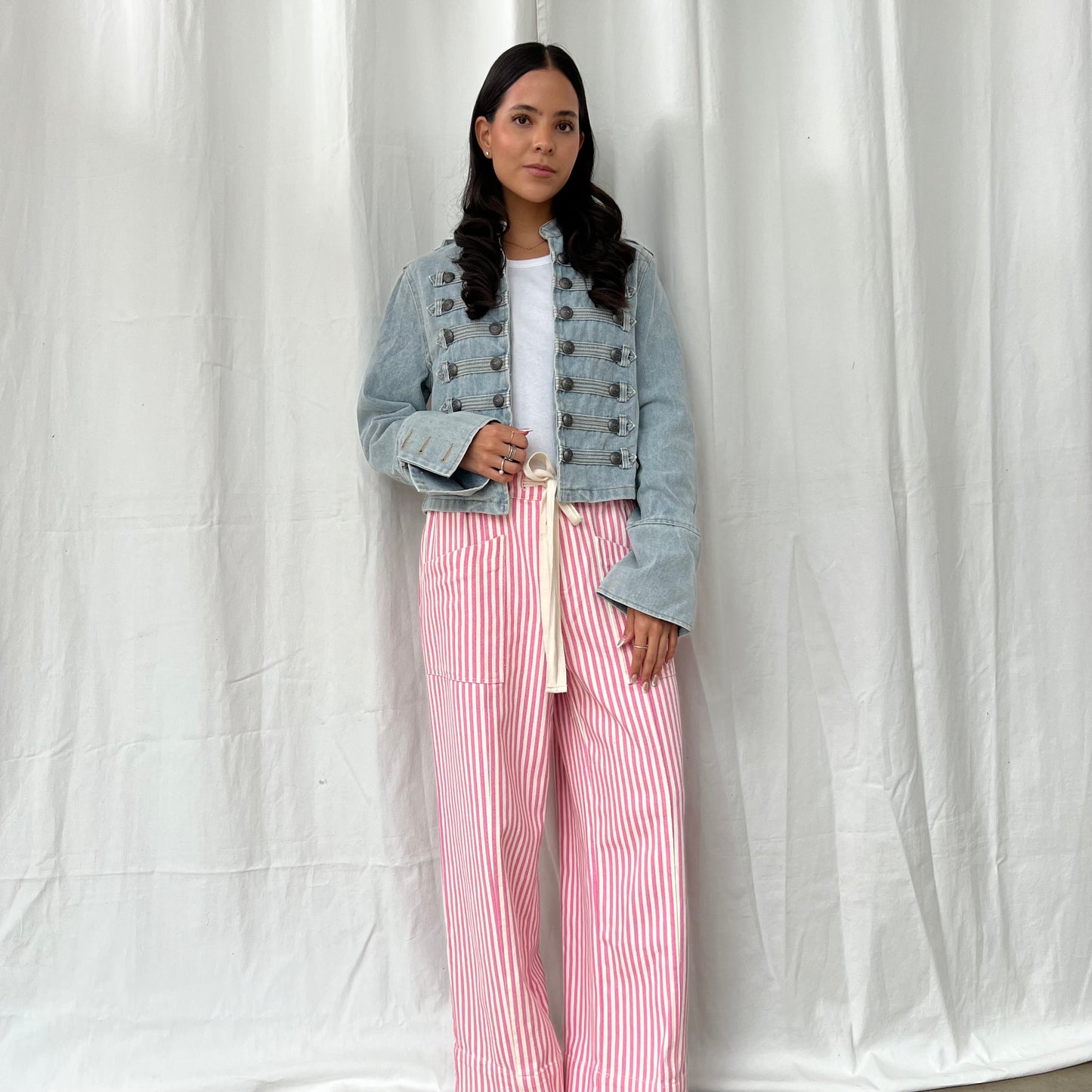 Pantalón líneas rosa