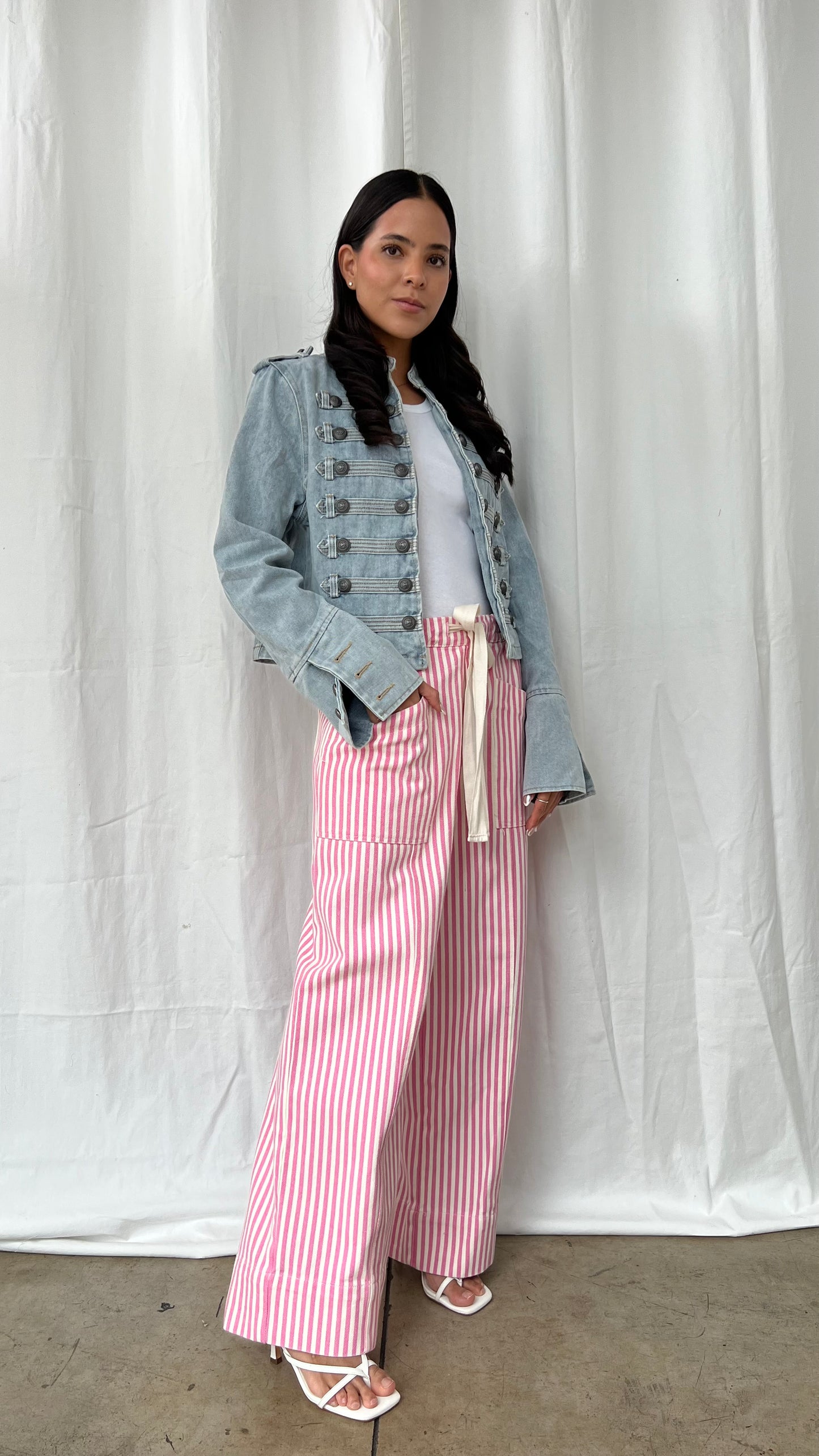 Pantalón líneas rosa