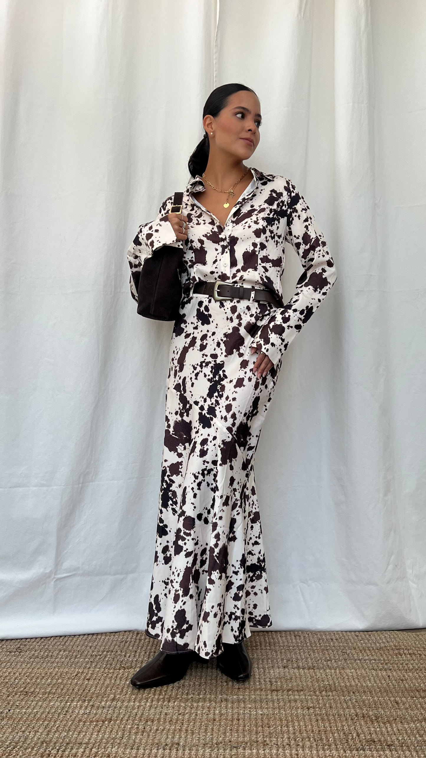 Falda estampado cow
