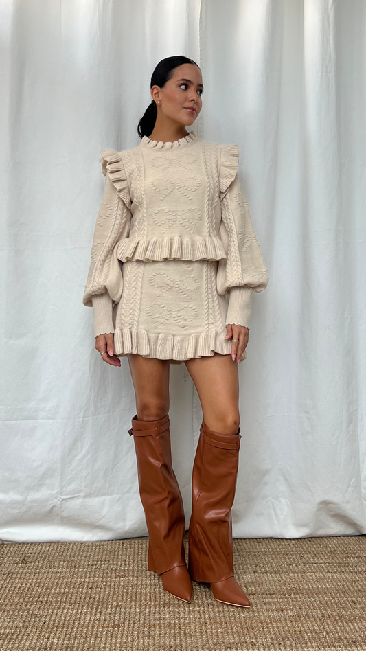 Set de punto en Taupe