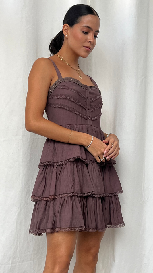 Vestido corto cafe
