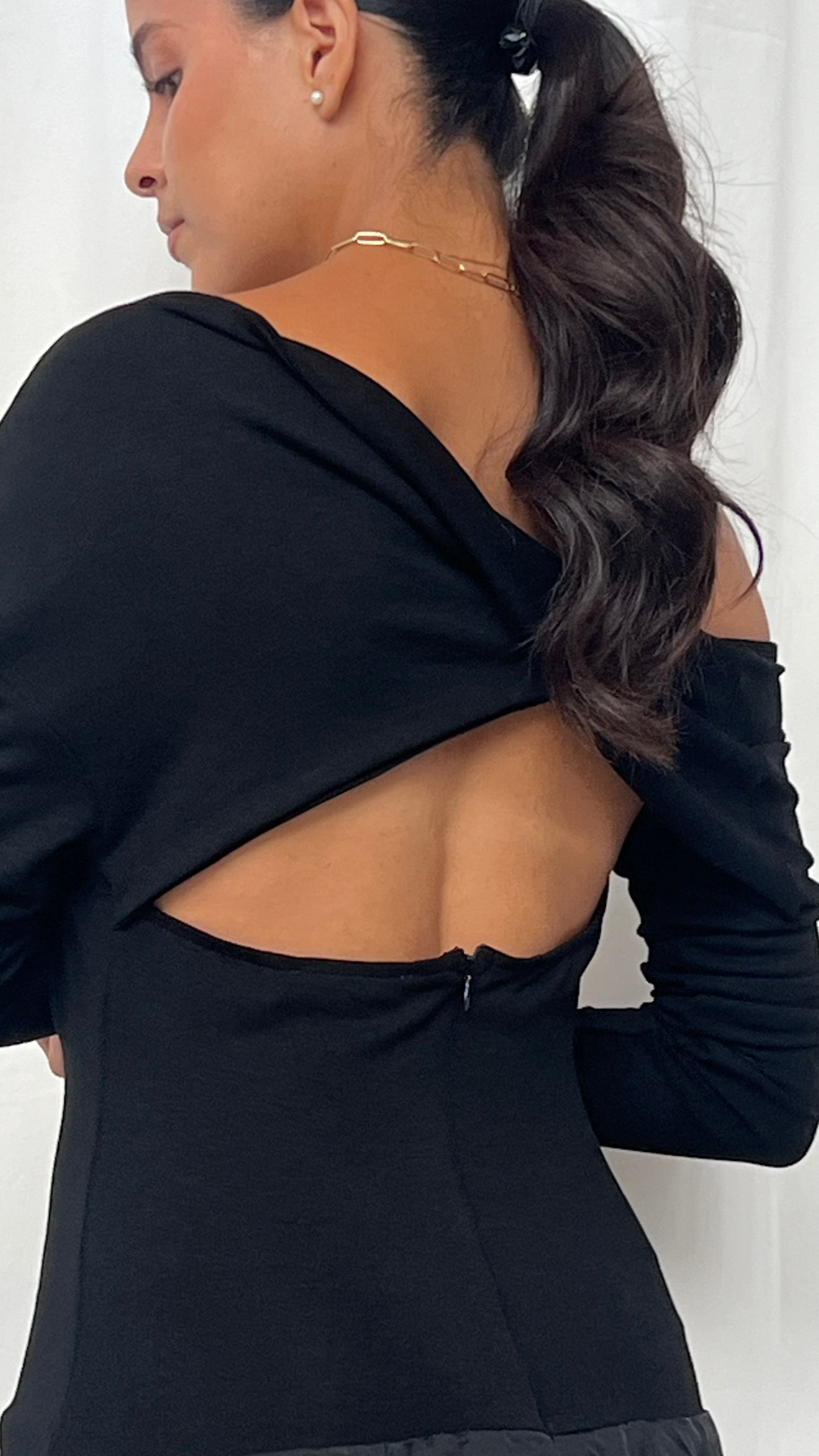 Vestido largo con transparencia