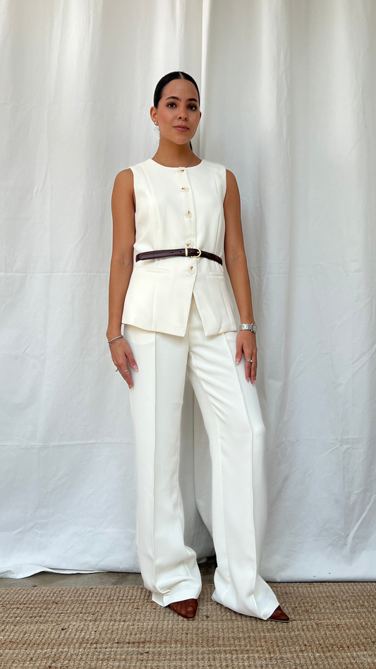 Pantalón recto blanco