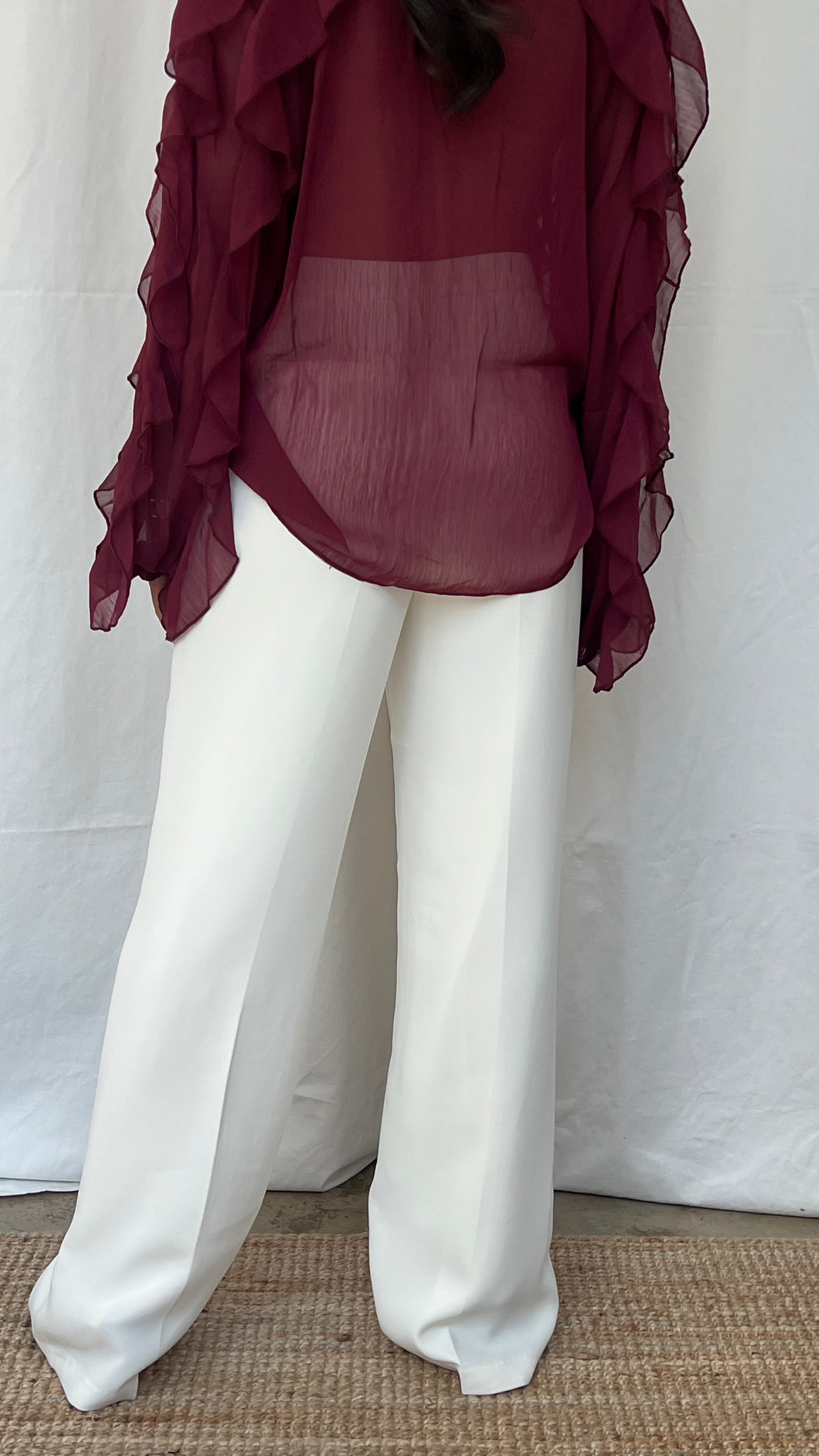 Pantalón recto blanco