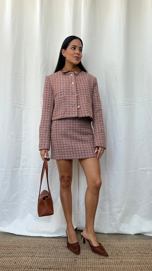 Mini Falda tweed a cuadros