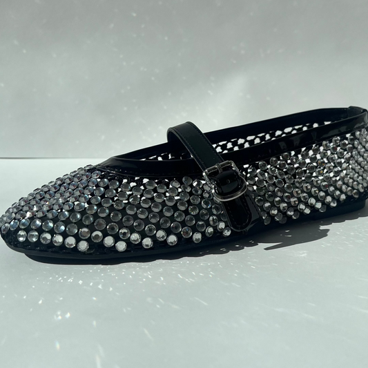 Flats brillo en negra