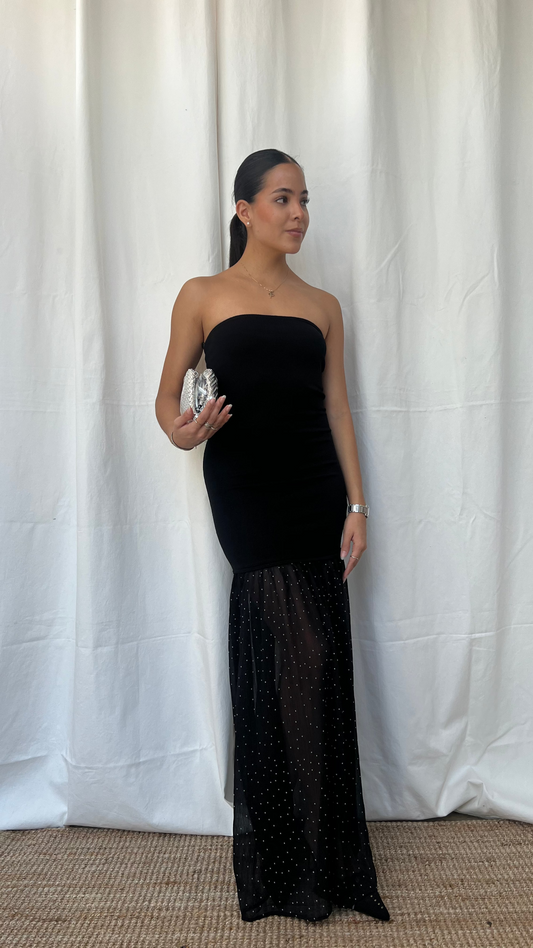 Vestido polka dott black