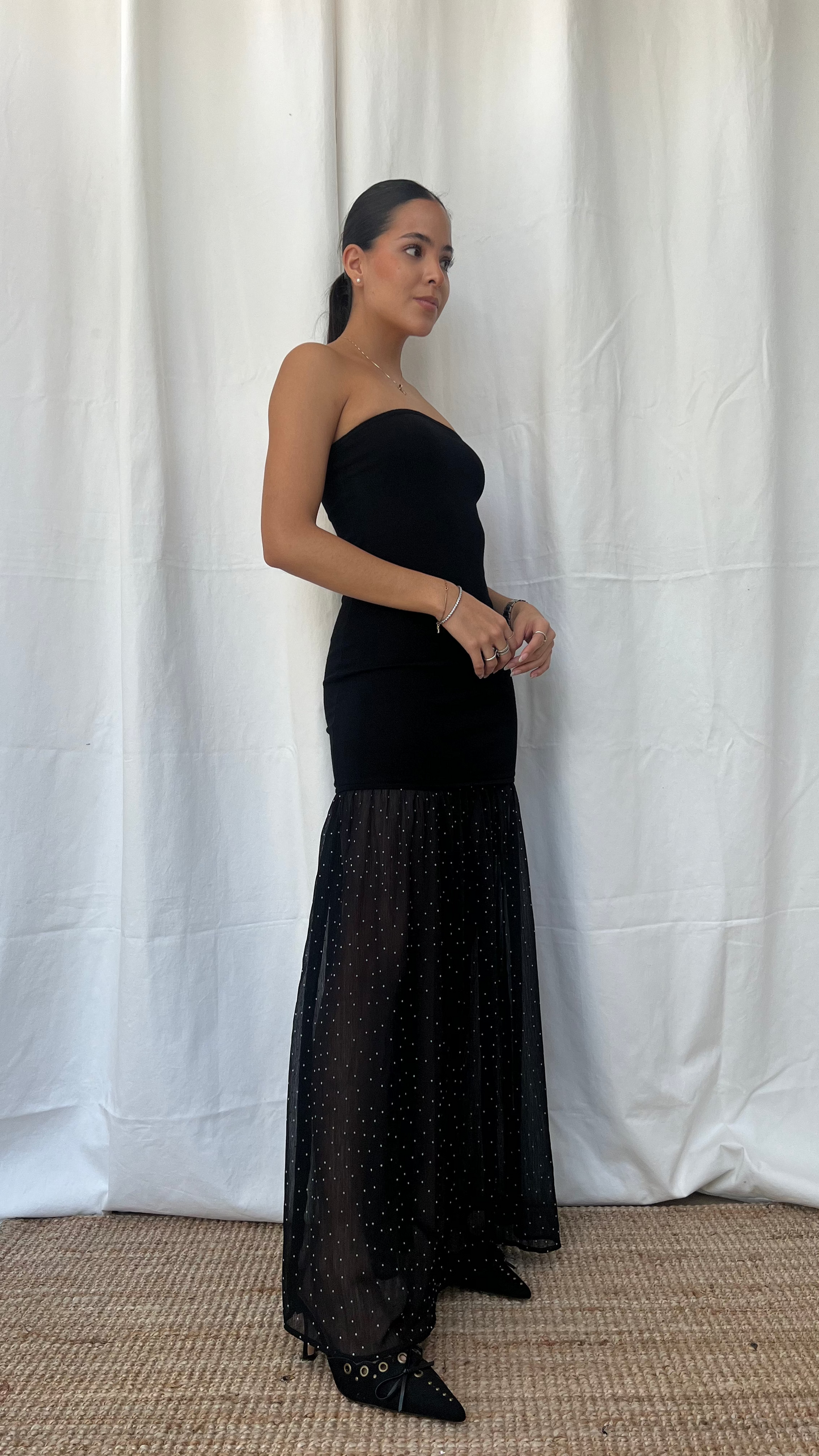 Vestido polka dott black
