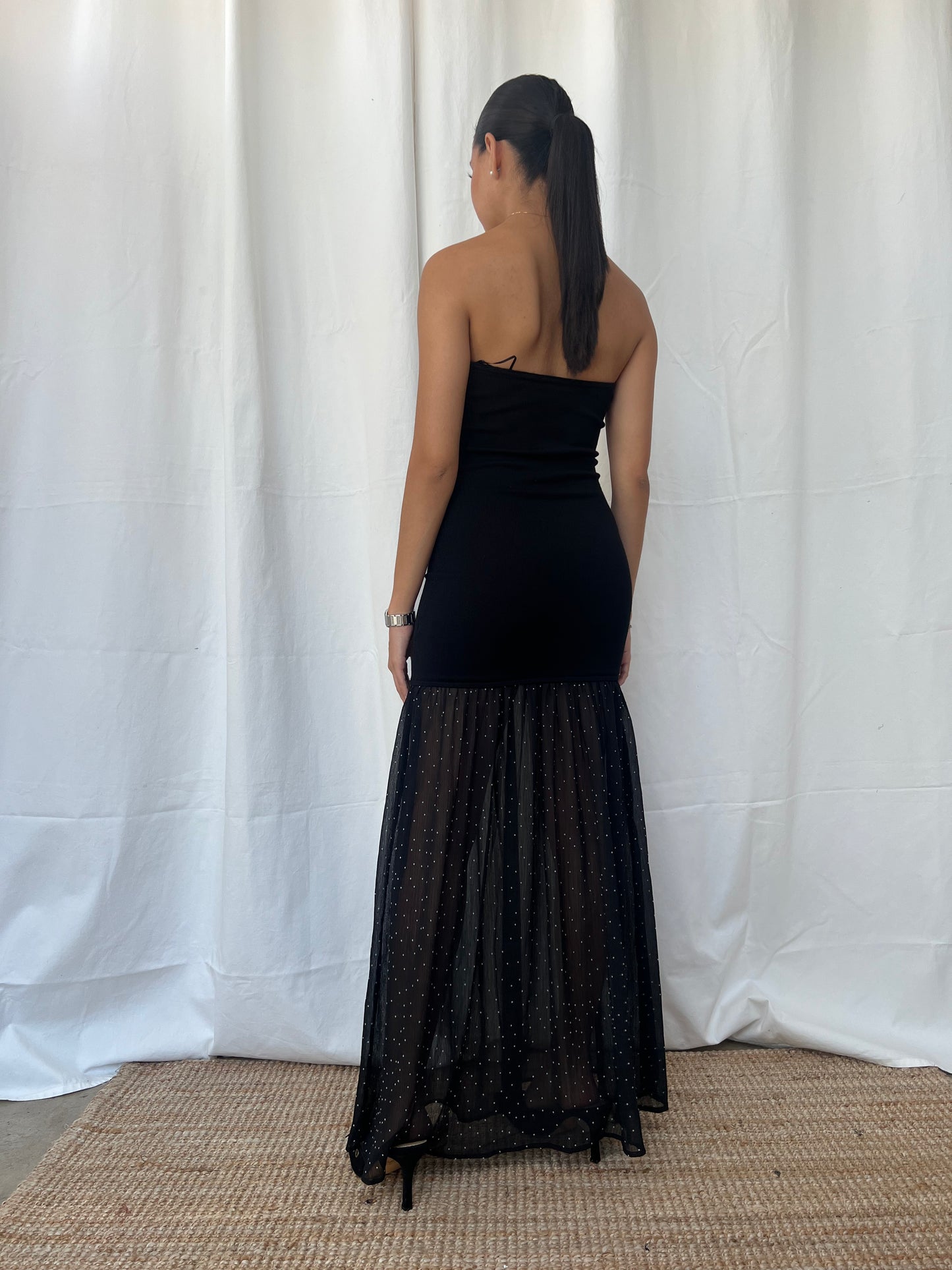 Vestido polka dott black