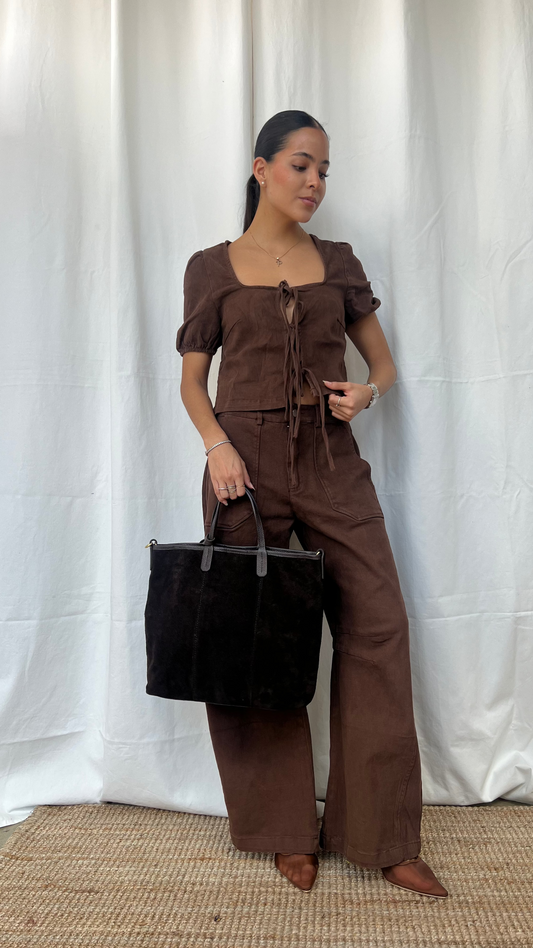 Jeans corte baggi brown
