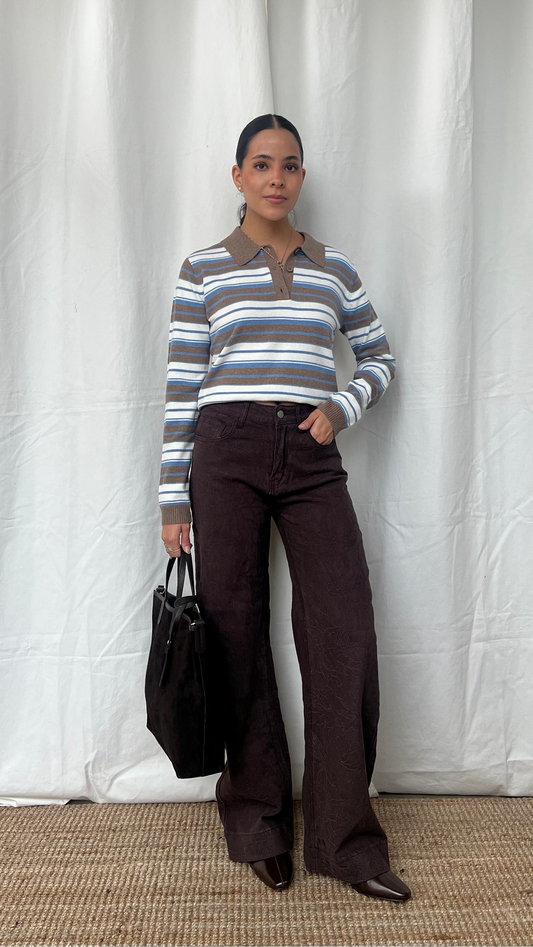 Jeans con diseño en brown