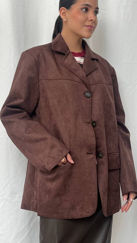 Blazer oversize tipo gamuza brown