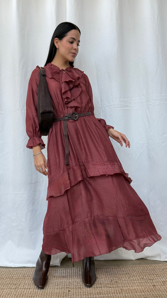 Vestido boho tinto
