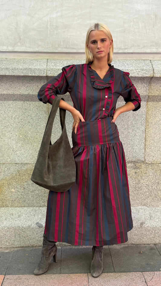 Blusa a rayas bicolor red