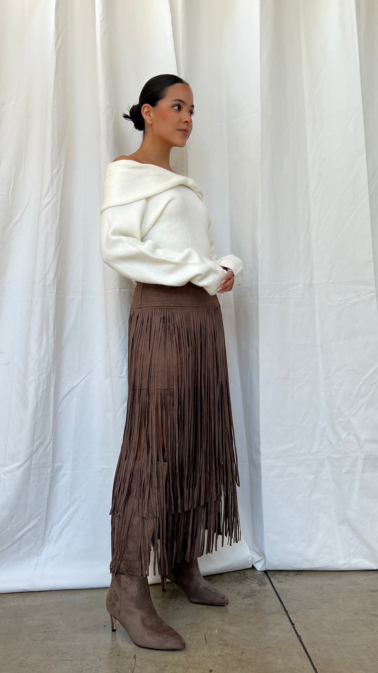 Suéter off shoulder blanco