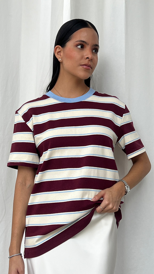 Tshirt rayas rojo y azul