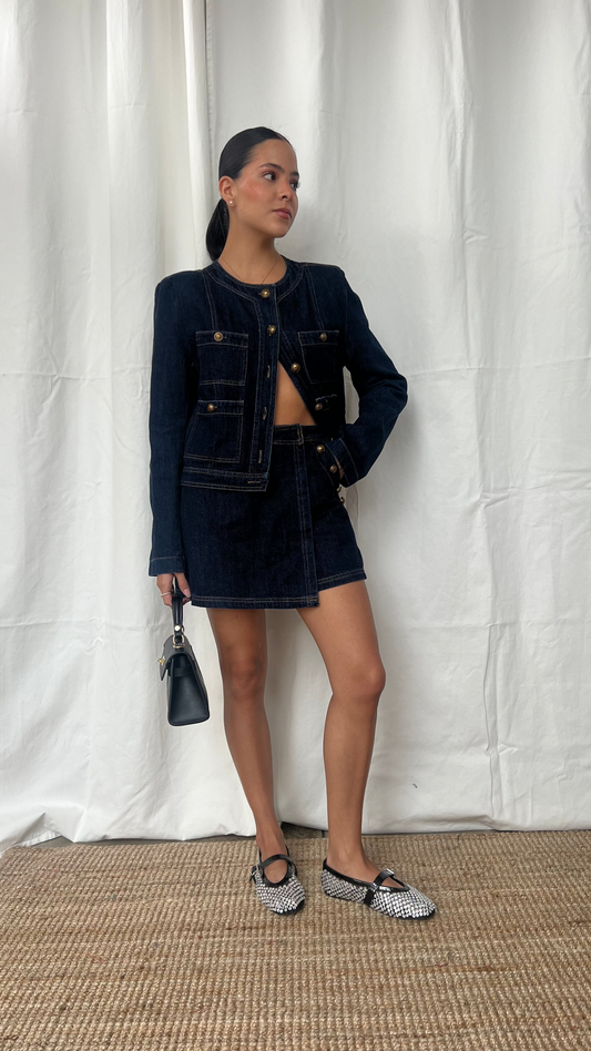 Mini falda denim